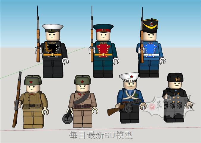 乐高玩具摆件SU模型