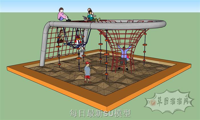 儿童游乐区沙堆SU模型