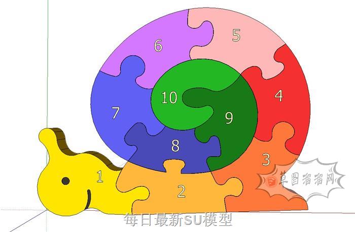 儿童玩具蜗牛SU模型