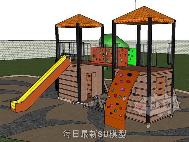 儿童游乐滑滑梯SU模型
