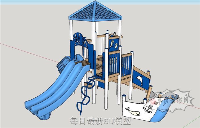 儿童游乐滑滑梯SU模型