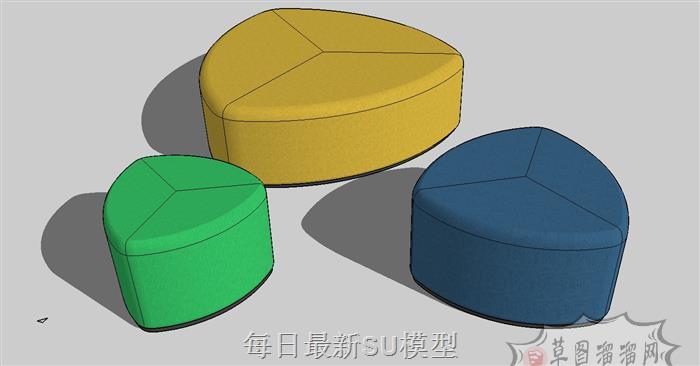 叶子造型坐凳SU模型