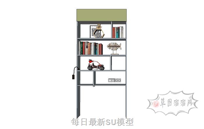 书架书本玩具车SU模型