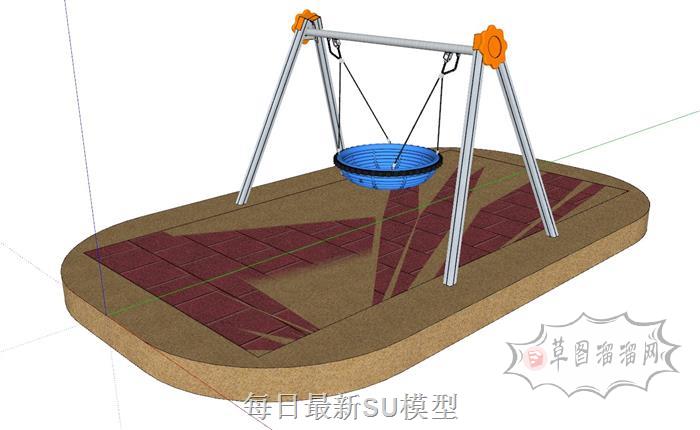 儿童荡秋千秋千SU模型