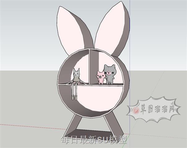 兔子造型书架SU模型