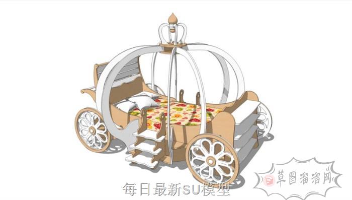 南瓜车儿童床SU模型
