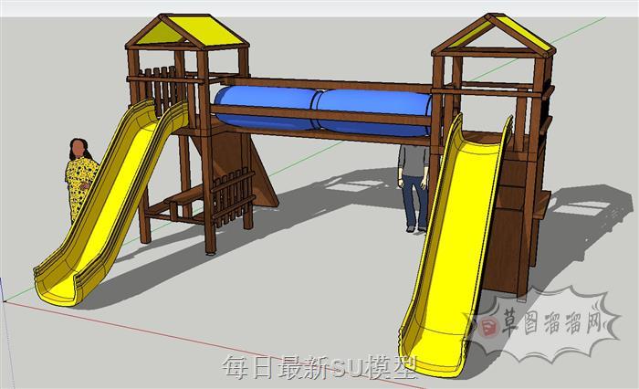 儿童游乐滑滑梯SU模型
