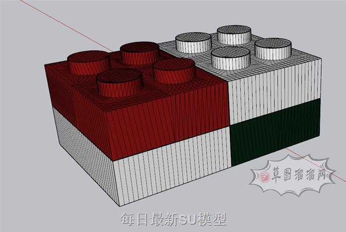 大颗粒积木SU模型