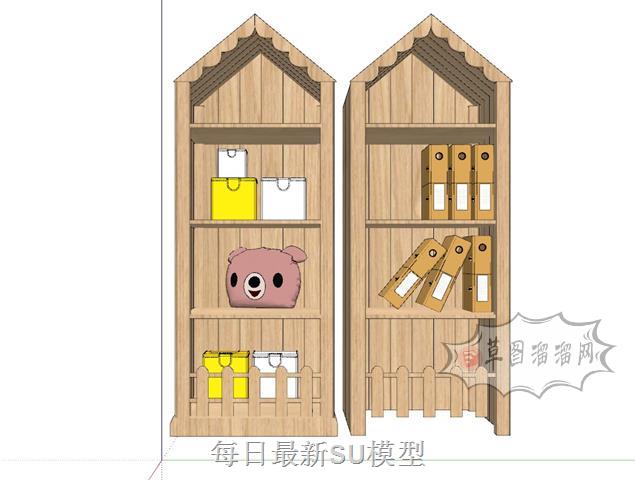 儿童柜玩具柜SU模型