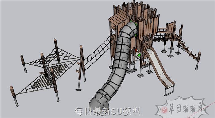 儿童游乐滑滑梯SU模型