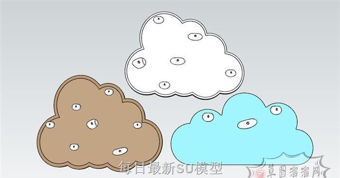 儿童装饰云朵SU模型