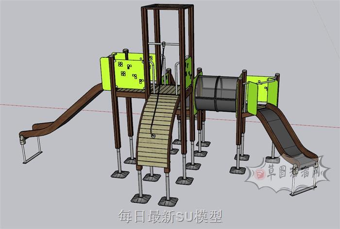 儿童滑滑梯游乐SU模型