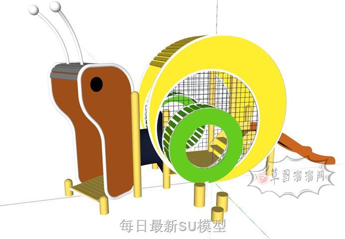 蜗牛滑滑梯儿童SU模型