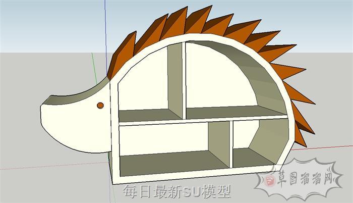 刺猬儿童书柜SU模型