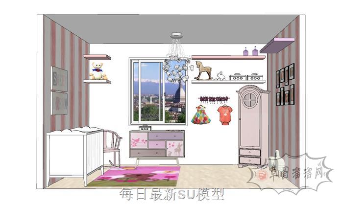 婴儿房儿童房SU模型