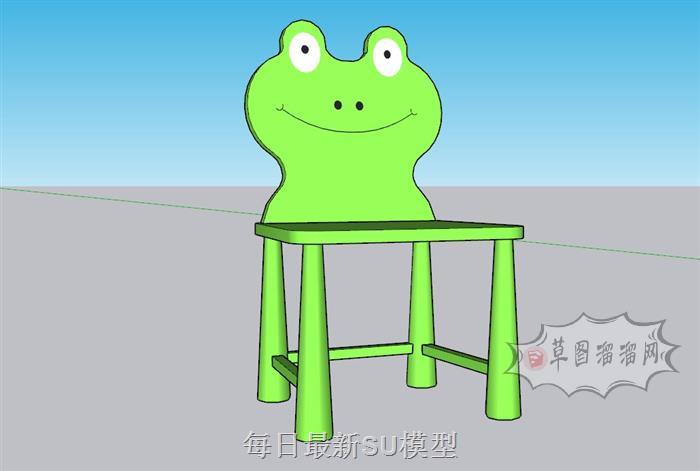 儿童凳青蛙凳凳子SU模型