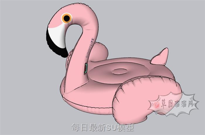 儿童游泳圈火烈鸟SU模型