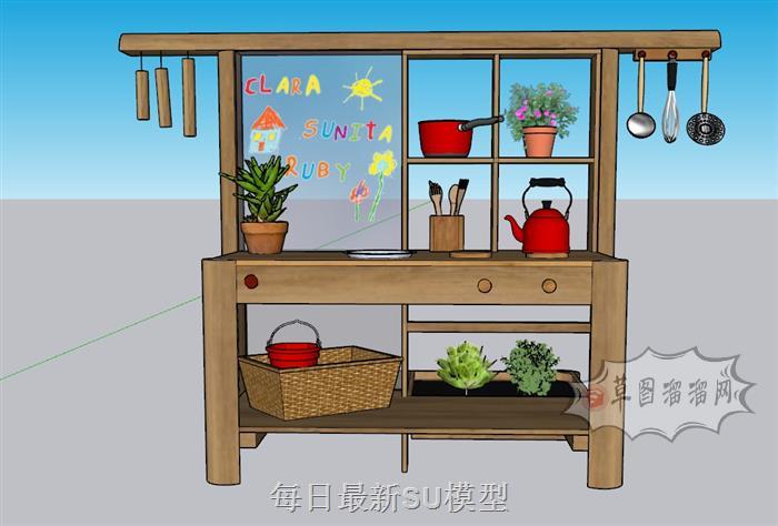儿童厨房厨具SU模型