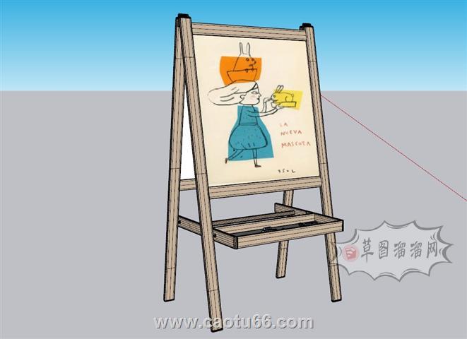画板画架绘画SU模型