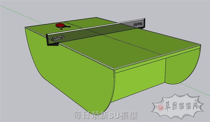 创意乒乓球桌乒乓球SU模型