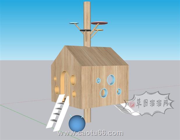 儿童玩具屋滑梯SU模型