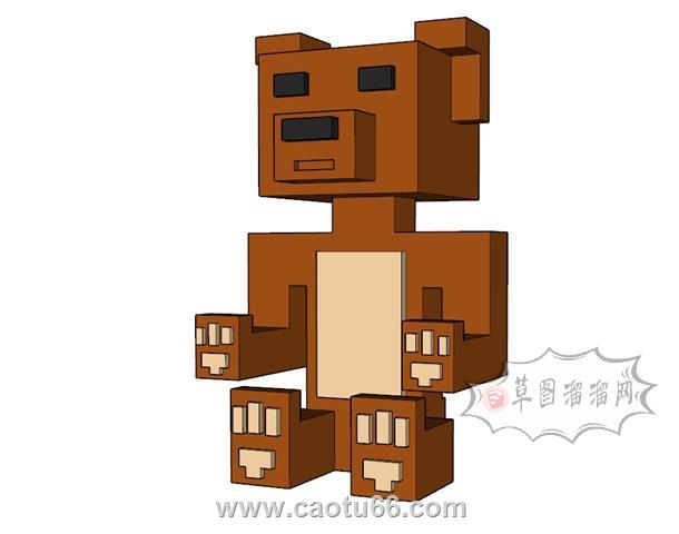 积木熊玩具积木SU模型
