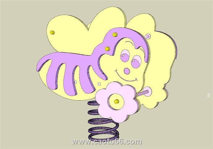 小蜜蜂儿童游乐弹簧SU模型