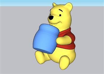 维尼熊玩具布娃娃SU模型