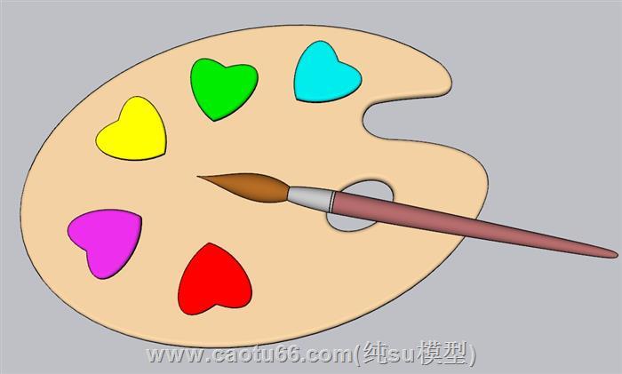 儿童画板调色板SU模型