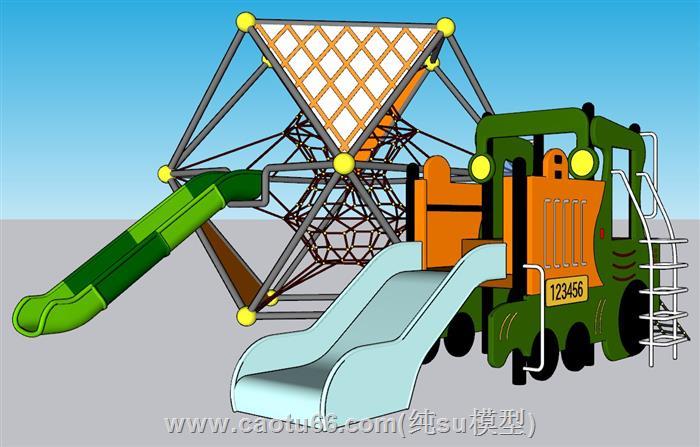 火车头儿童游乐SU模型