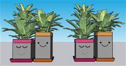 儿童花盆花瓶SU模型
