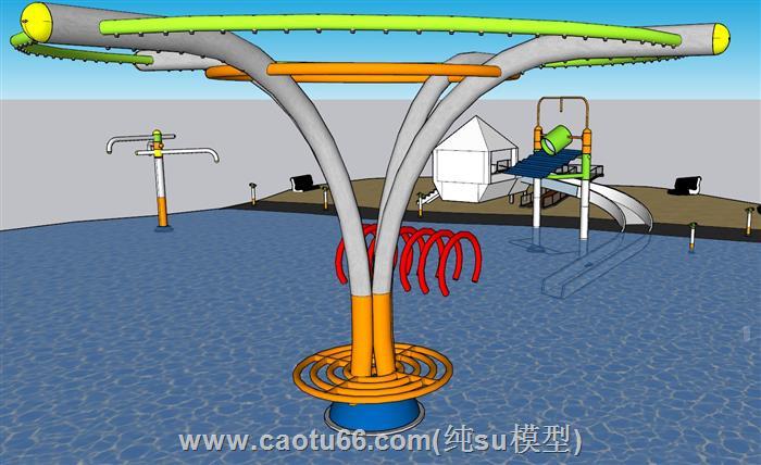 水上儿童游乐设施SU模型