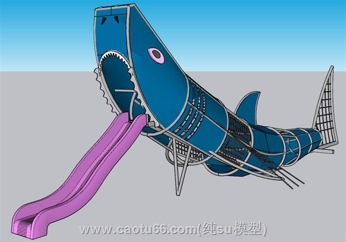 鲨鱼滑滑梯儿童SU模型
