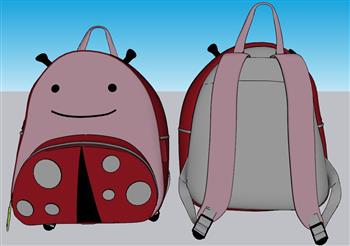 书包儿童七星瓢虫SU模型