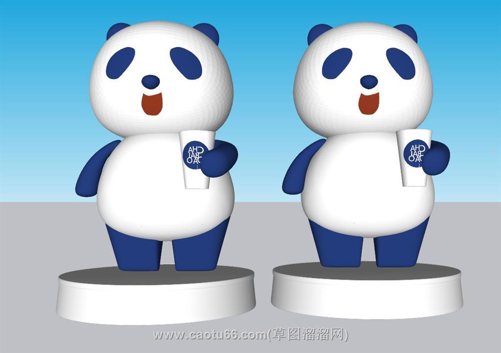 熊猫卡通吉祥物SU模型