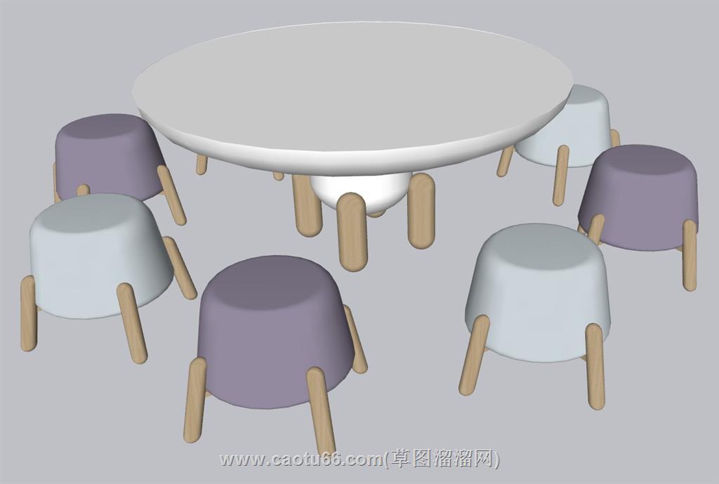 儿童桌椅儿童家具SU模型
