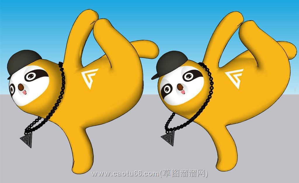 功夫熊猫单手立SU模型