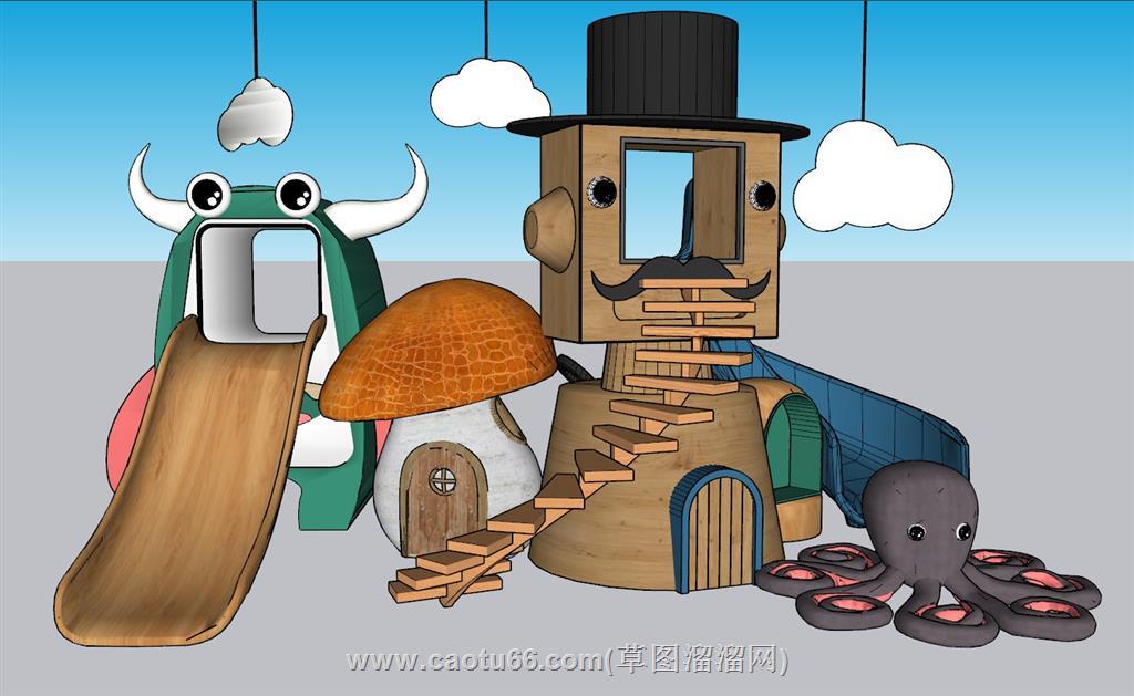 儿童玩具游乐设施SU模型