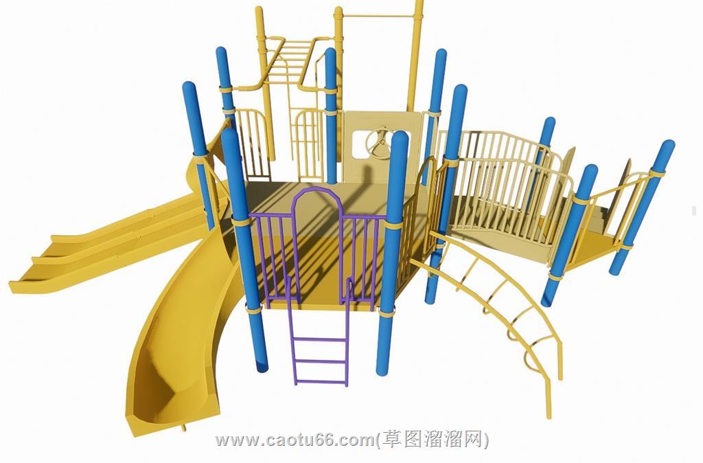 儿童游乐设施滑滑梯SU模型