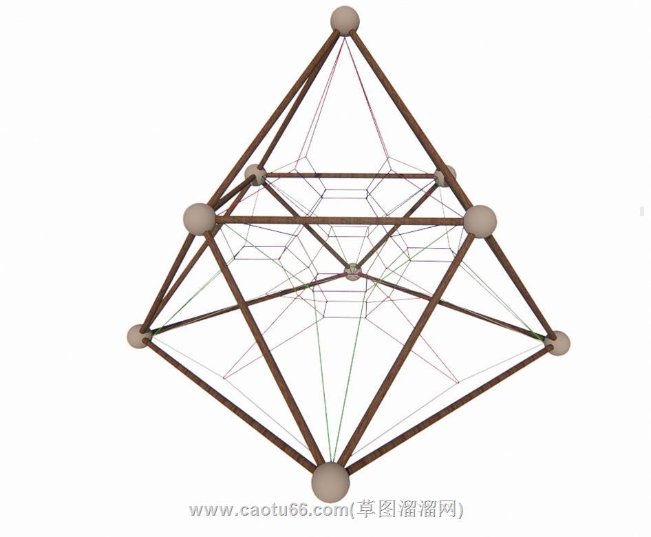 几何儿童游乐设施SU模型