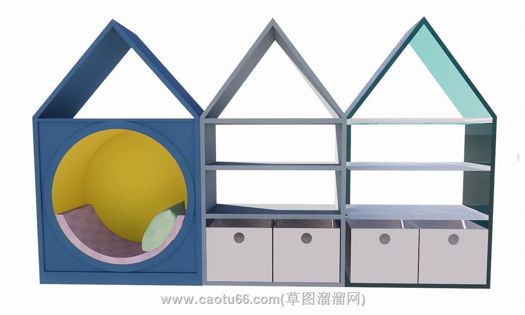 儿童柜玩具柜SU模型