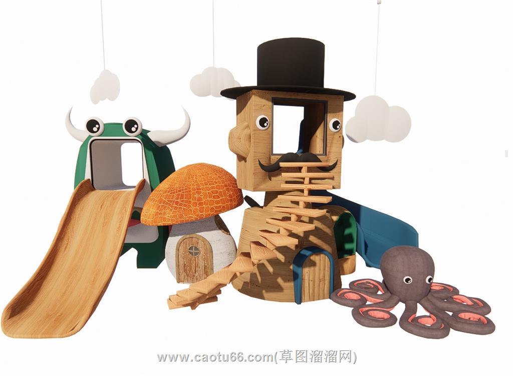 儿童滑滑梯游乐SU模型