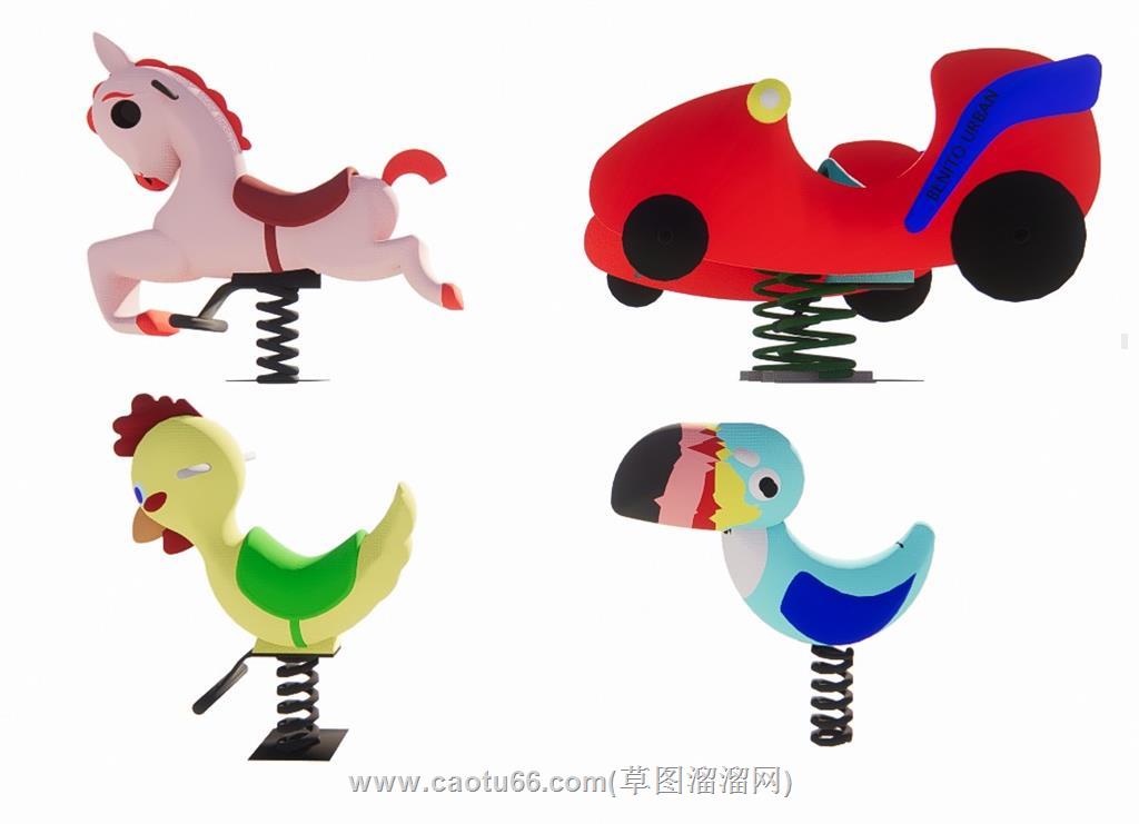 儿童游乐弹簧马SU模型