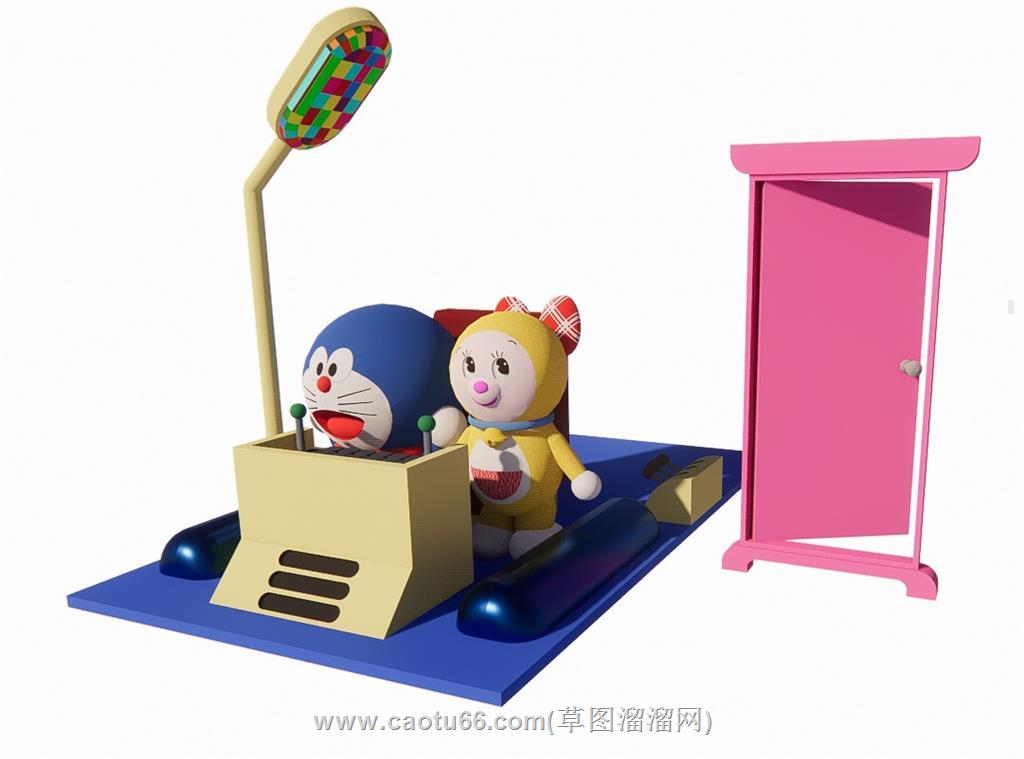 哆啦A梦时光机任意门SU模型