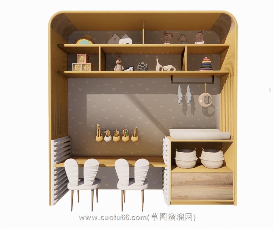 儿童书桌书桌SU模型