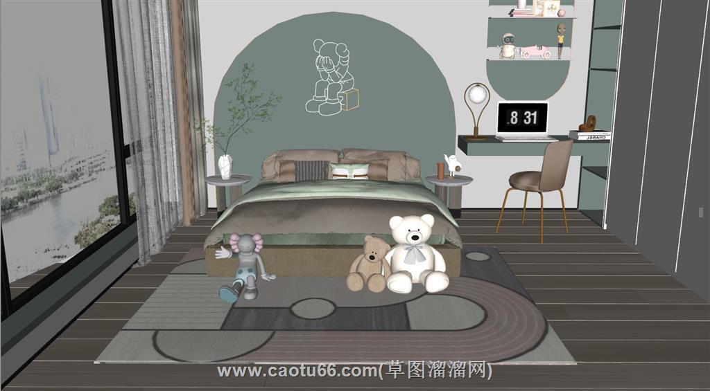 儿童房玩具SU模型