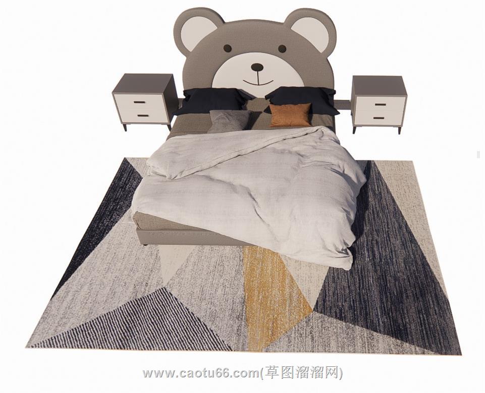 小熊儿童床SU模型