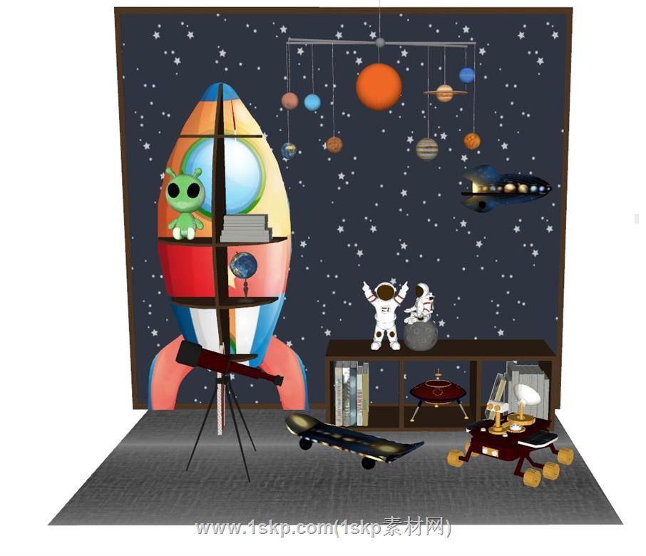 儿童太空人外星人SU模型