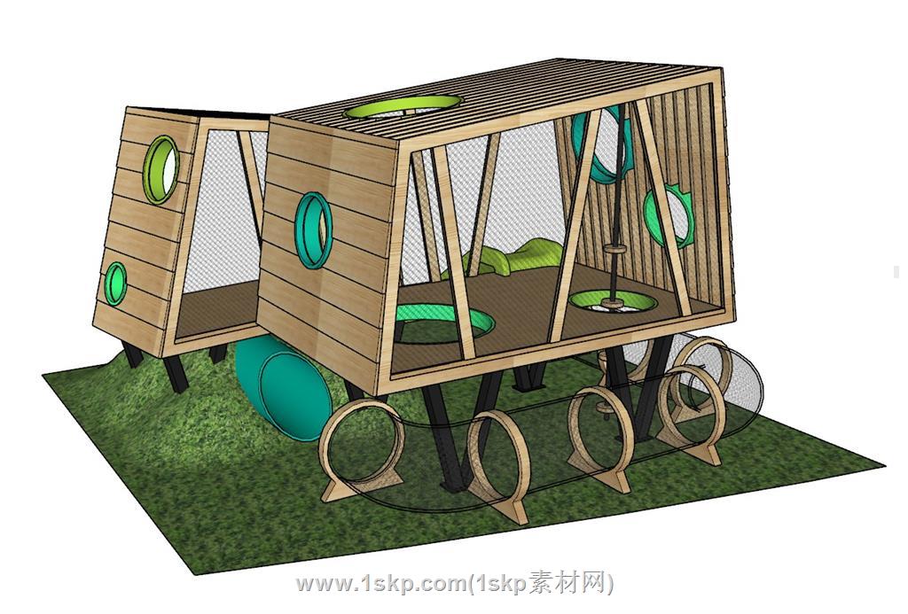 儿童游乐区蹦蹦床SU模型