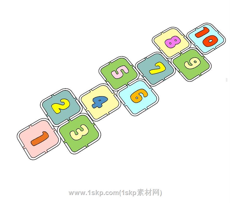 儿童地垫数字SU模型